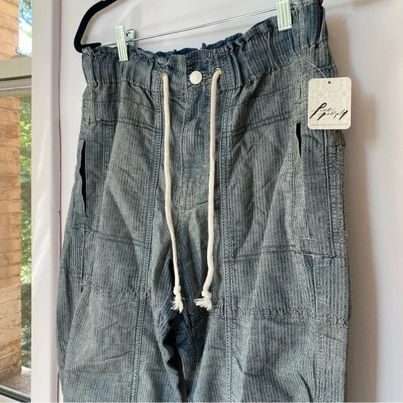 New Free People Angelo Denim Pull On Jeans Pants Drawstring Slouchy XS - Picture 10 of 15